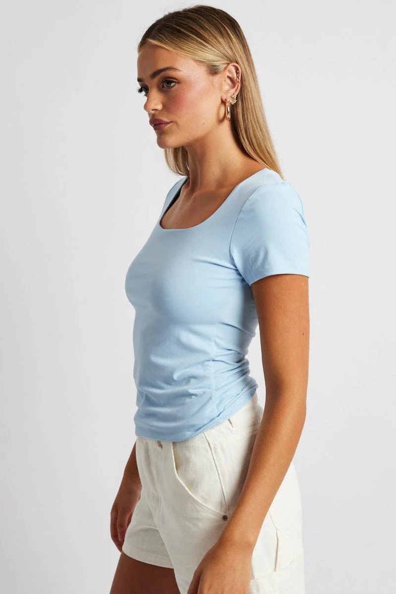 Blue Supersoft Top Short Sleeve