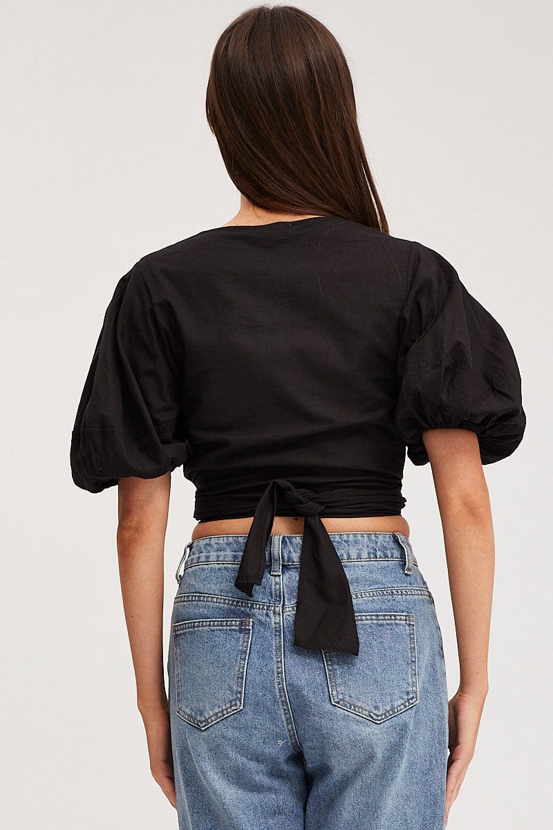 Black Crop Bolero Short Sleeve