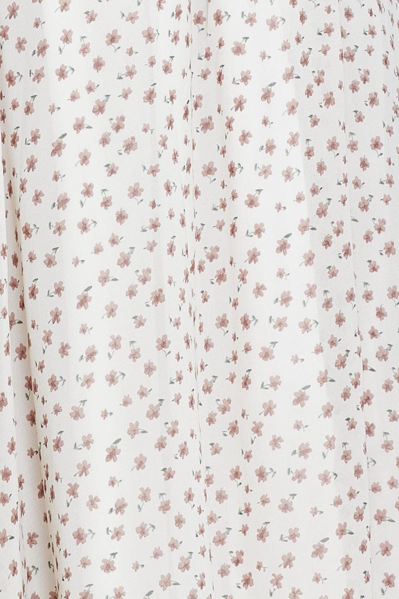 Print Midi Dress Short Sleeve Round Neck