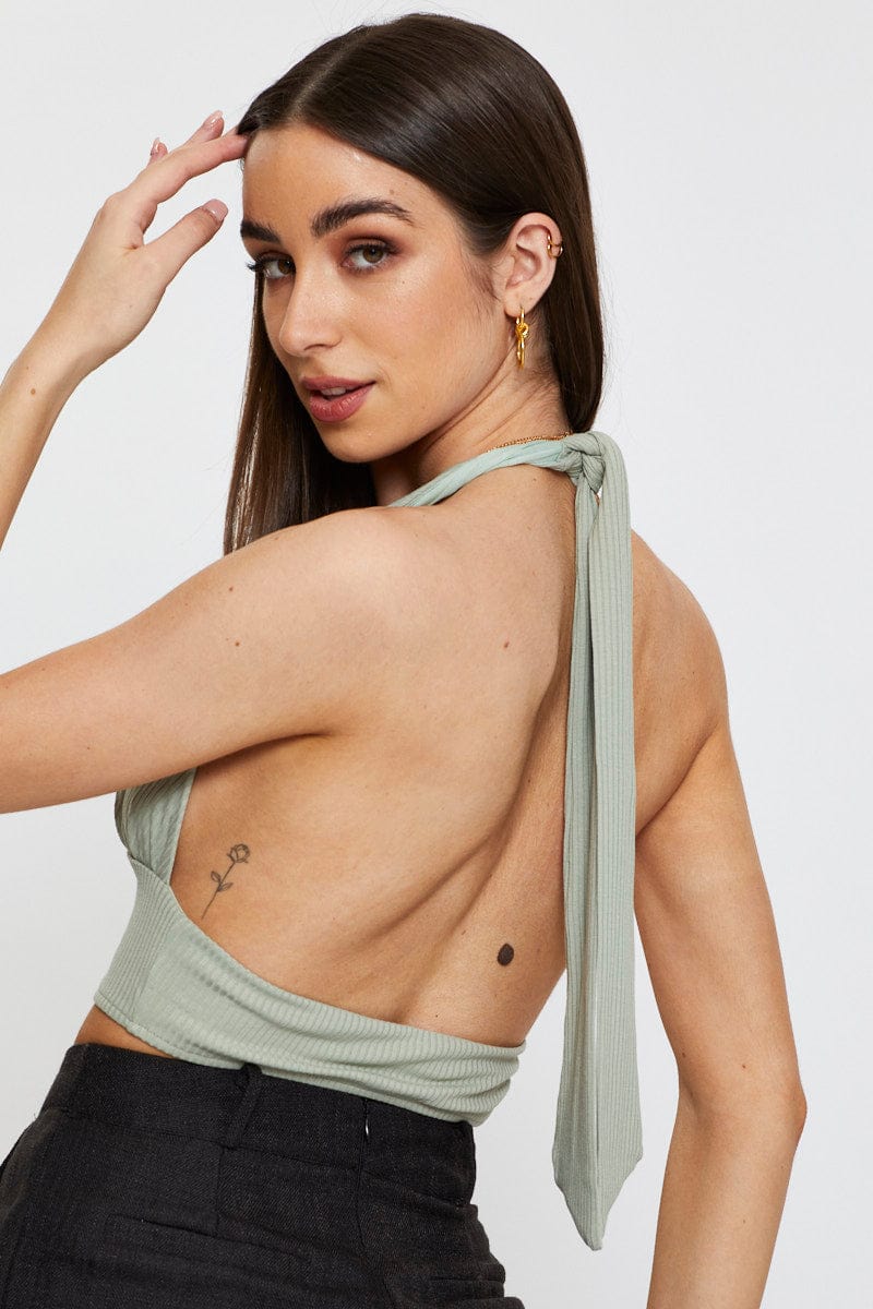 Green Halter Top