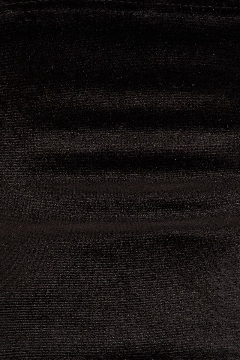 Black Velour Singlet Lounge Crop Top