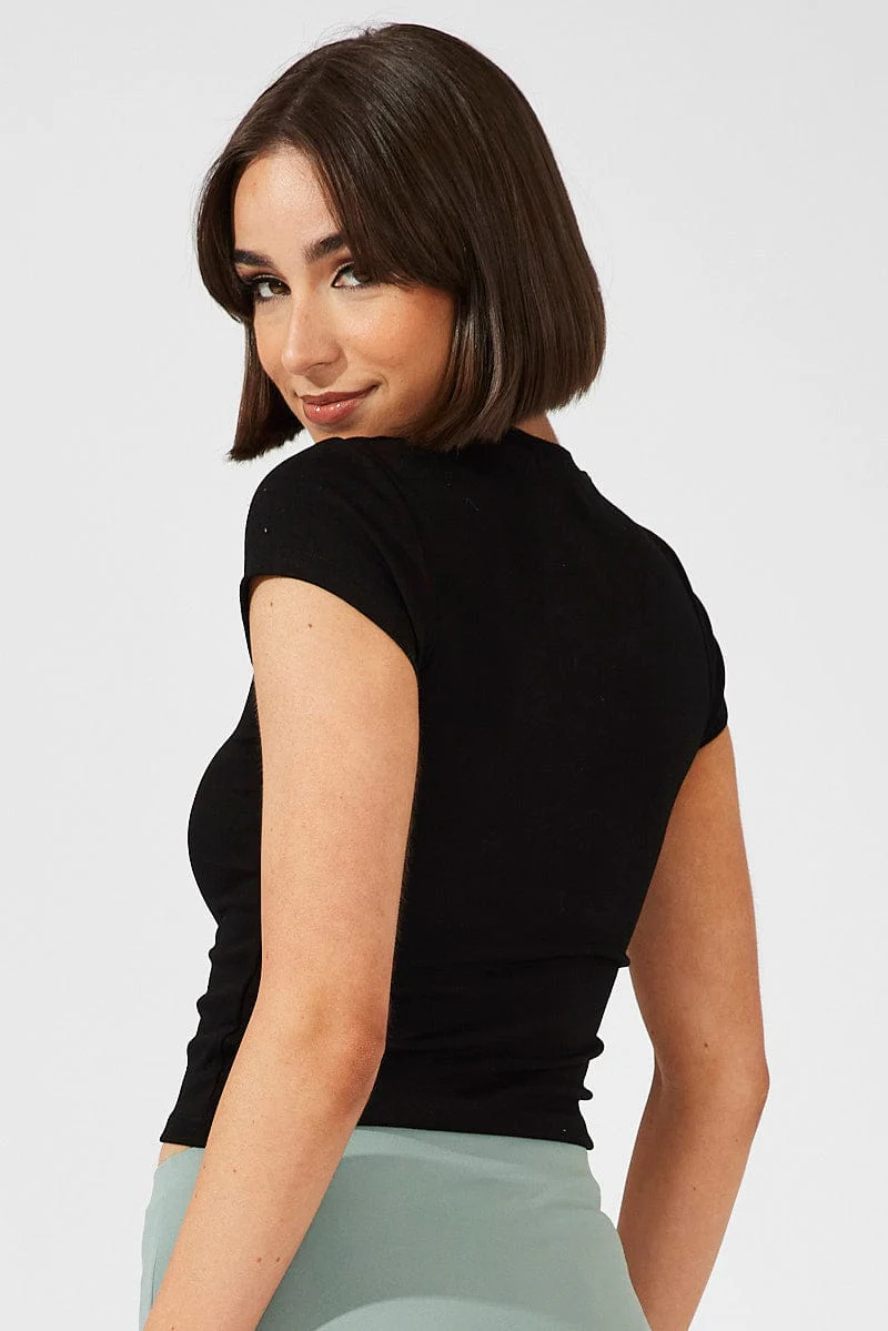 Black Graphic Tee Short Sleeve