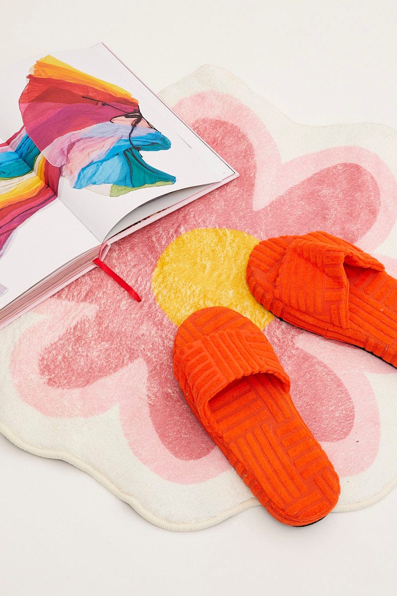Pink Floral Shaped Bath Mat
