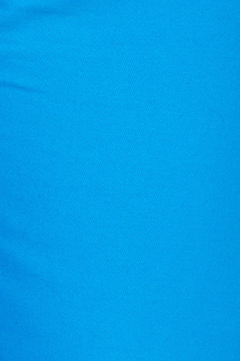 Blue Wide Leg Side Split Jeans