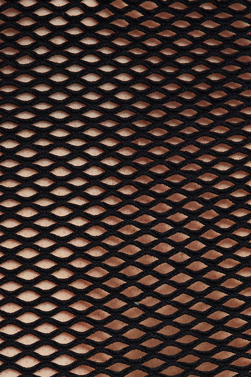 Black Fishnet Top Long Sleeve