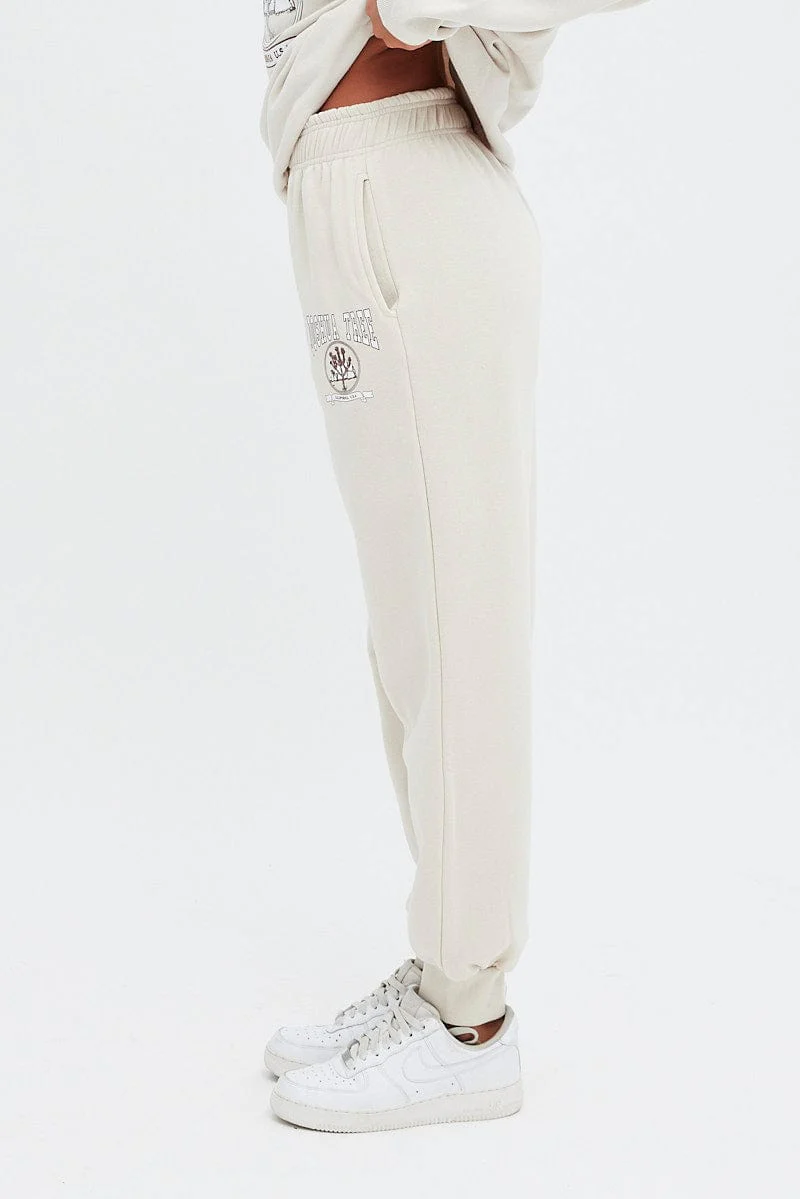 Camel Track Pants High Rise Jogger