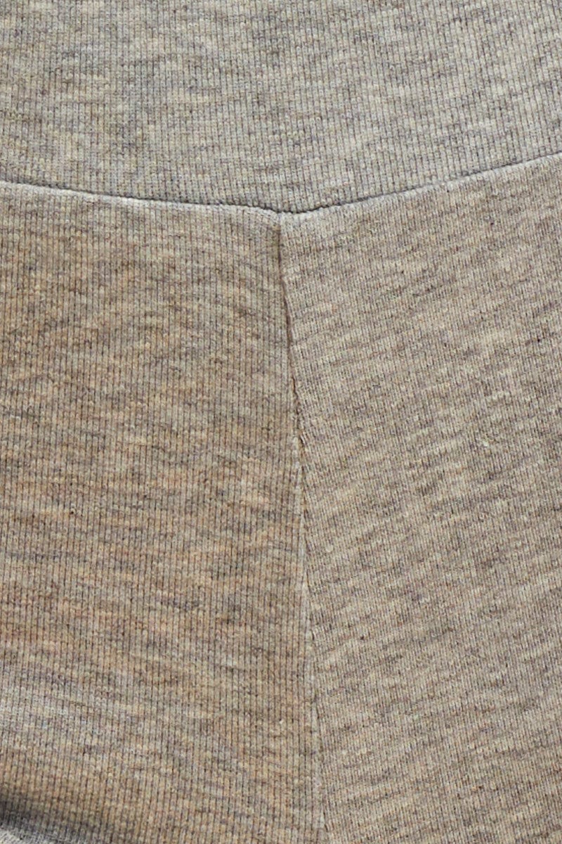 Grey Bike Short Cotton Stretch Elasticated Waist