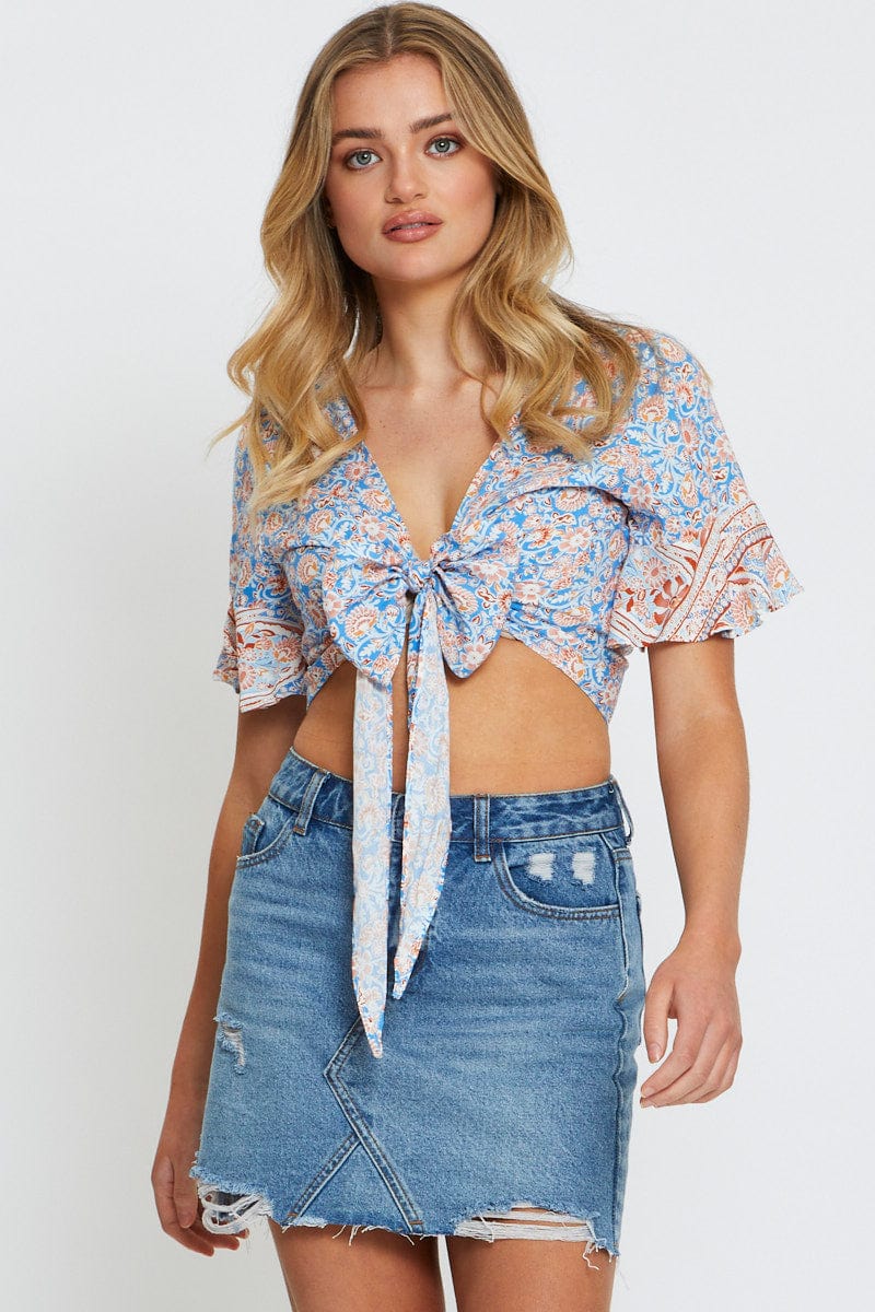 Boho Print Bolero Short Sleeve