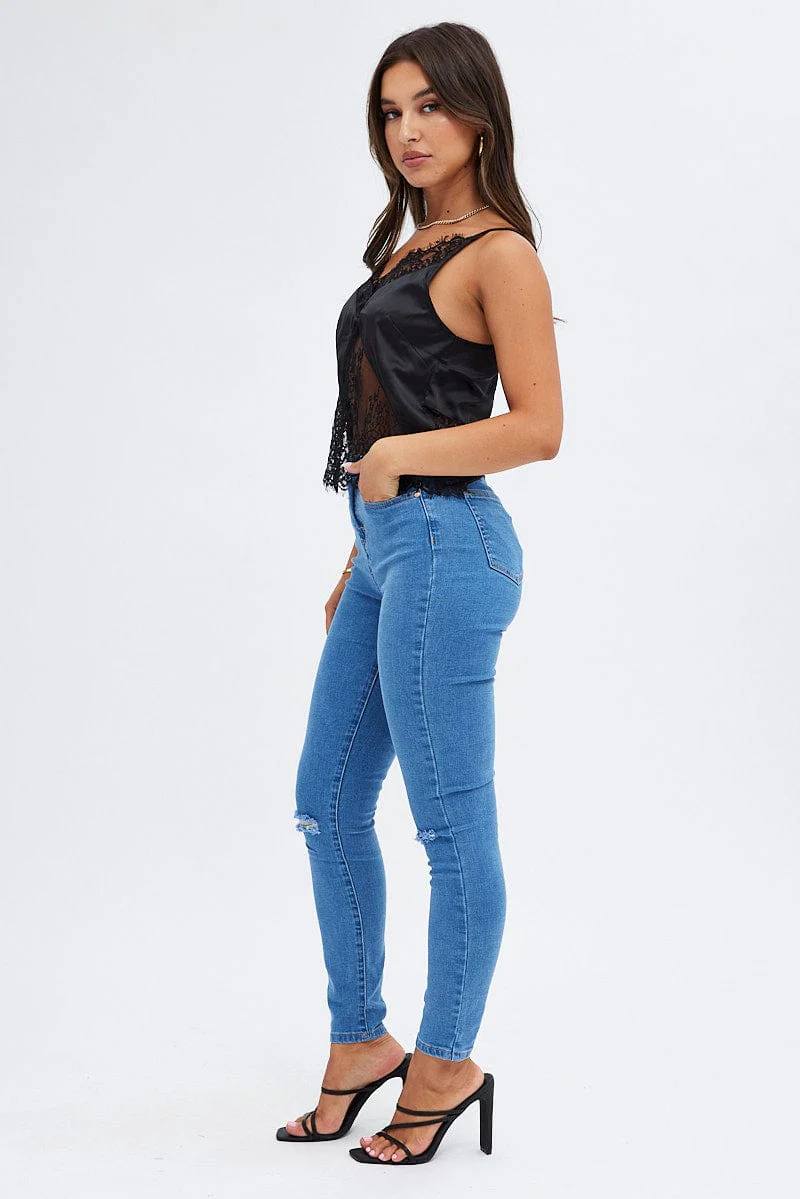 Denim Skinny Denim Jeans Mid rise