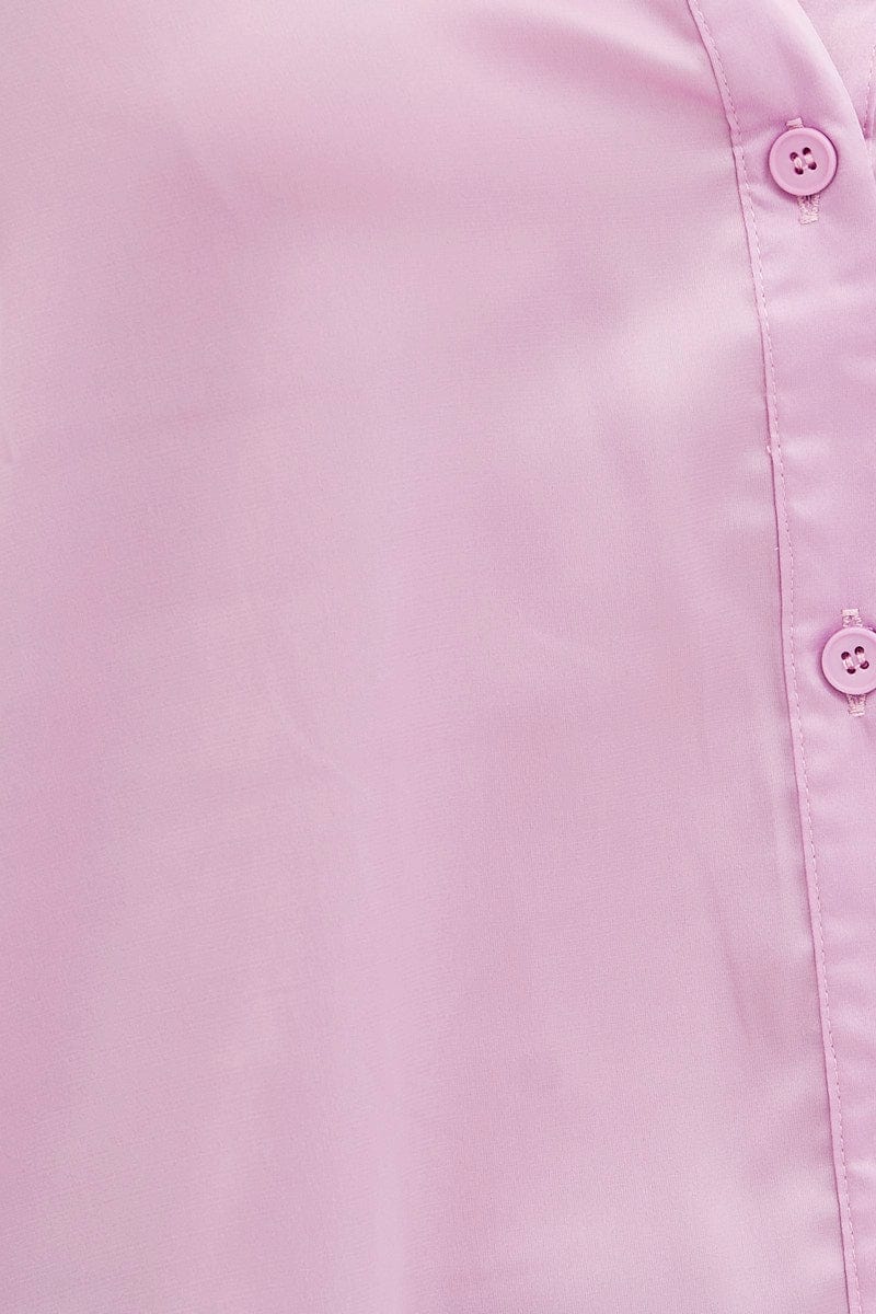 Purple Shirt Top Long Sleeve Satin