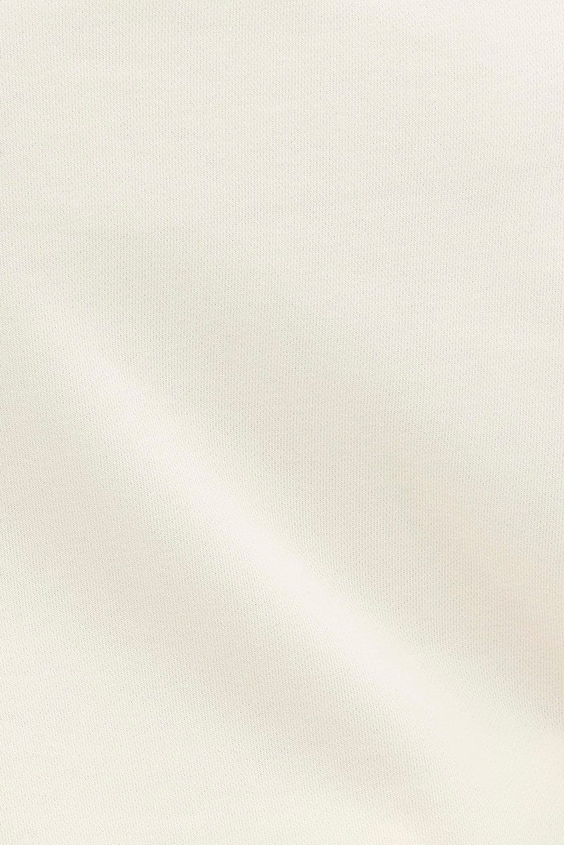 Cream Graphic Sweater Long Sleeve Paris Print