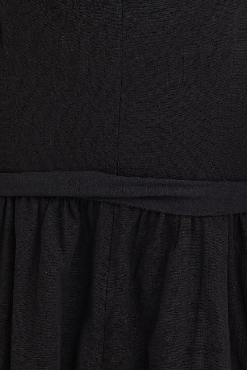 Black Dress Puff Sleeve Maxi