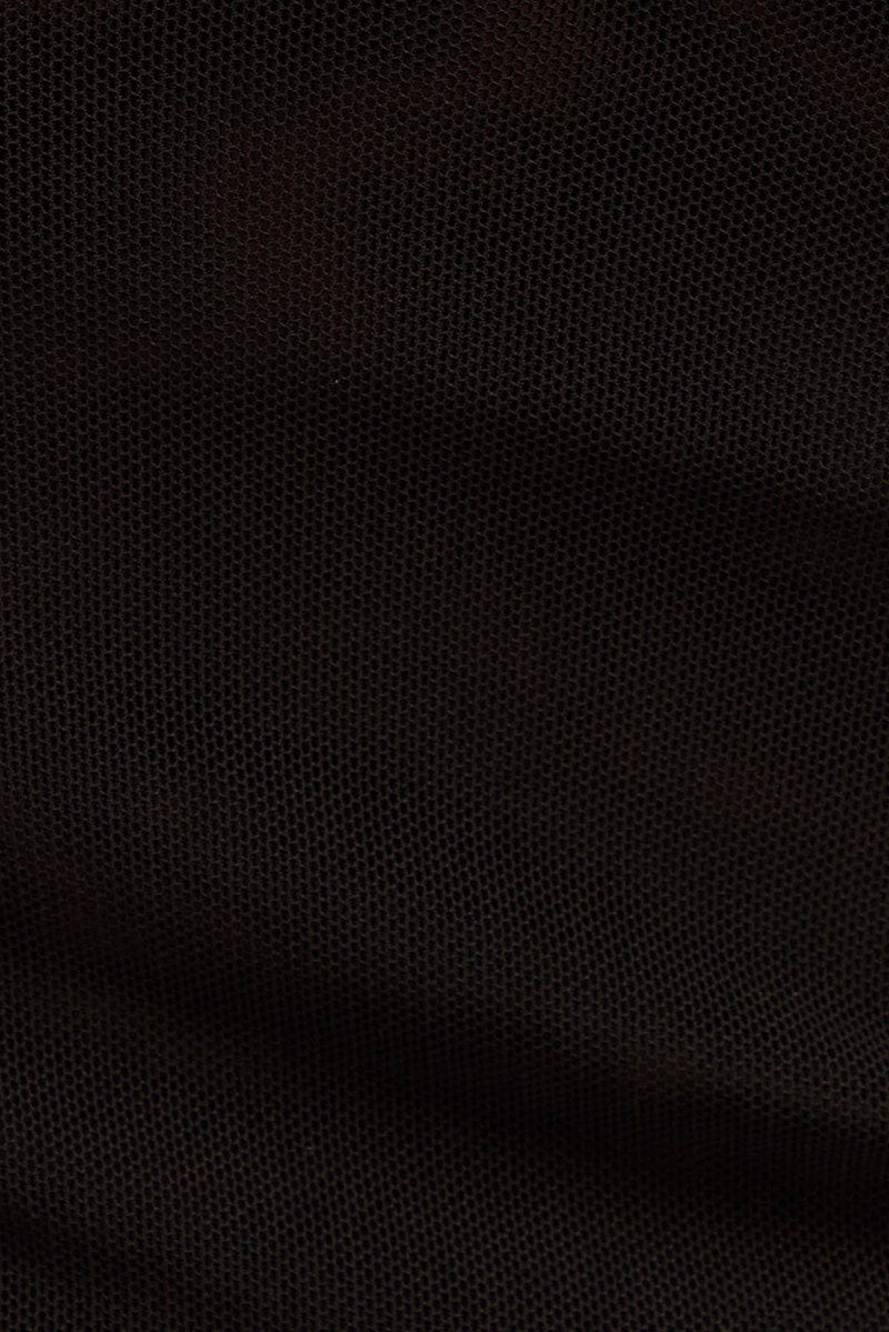 Black Mesh Lace Trim Cropped Cami