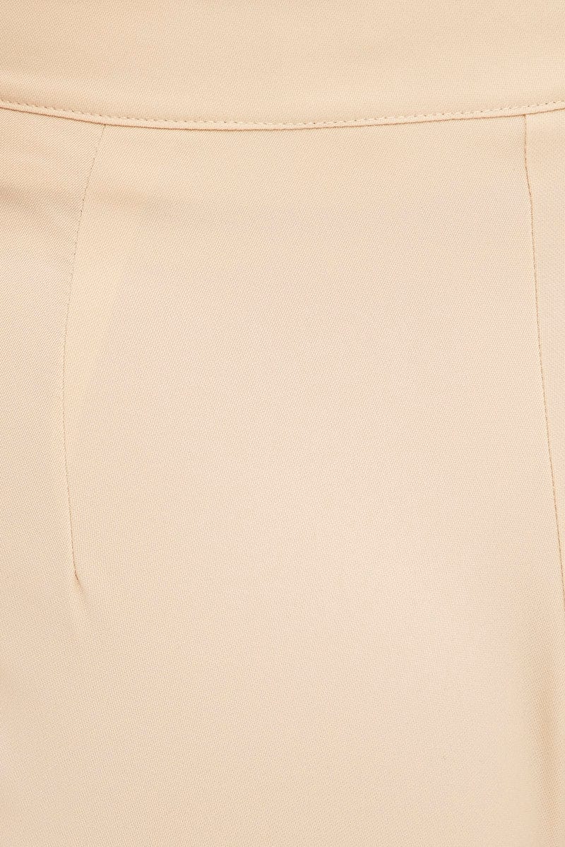 Beige Slim Leg Work Pant