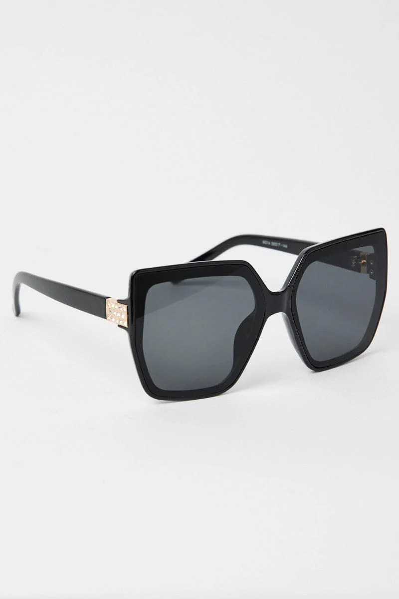 Grey Oversized Square Sunglasses