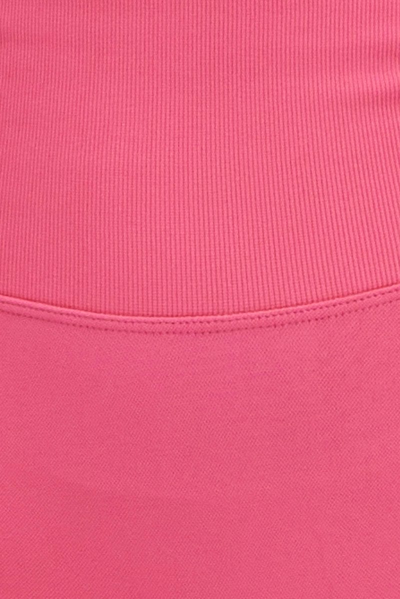 Pink Seamless Crop Top And Shorts Activewear Set