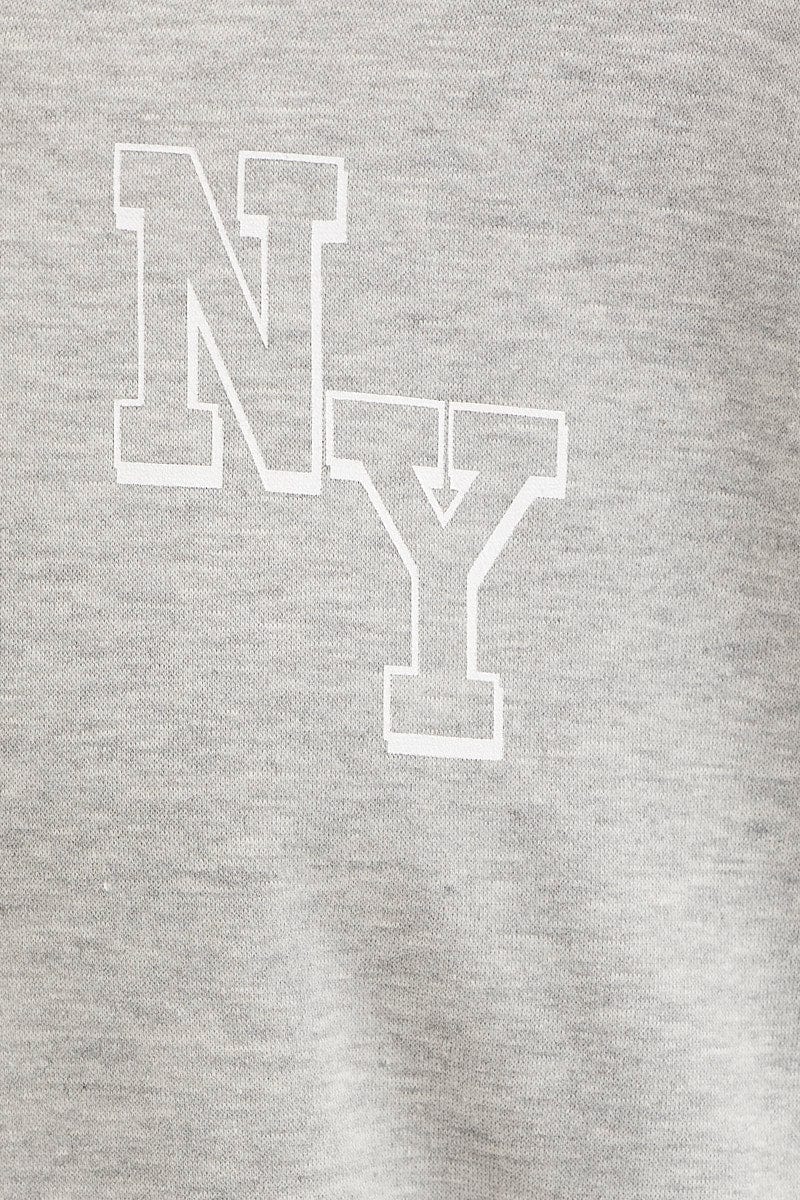 Grey Zip Front Hoodie Long Sleeve