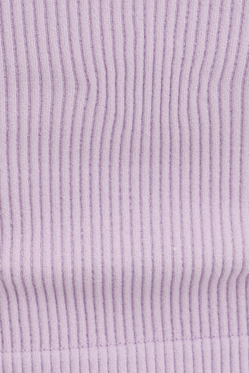 Purple Halter Top Round Neck Seamless