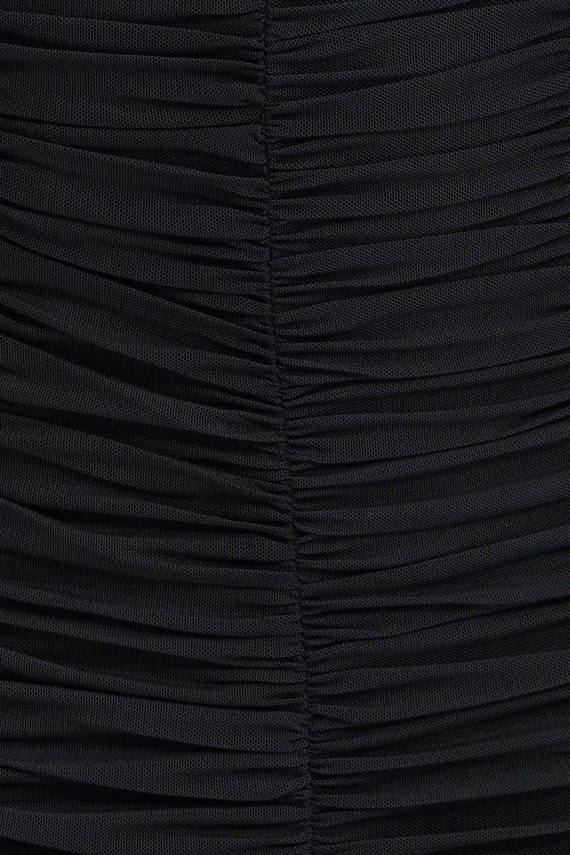 Black Bodycon Dress Sleeveless Ruched