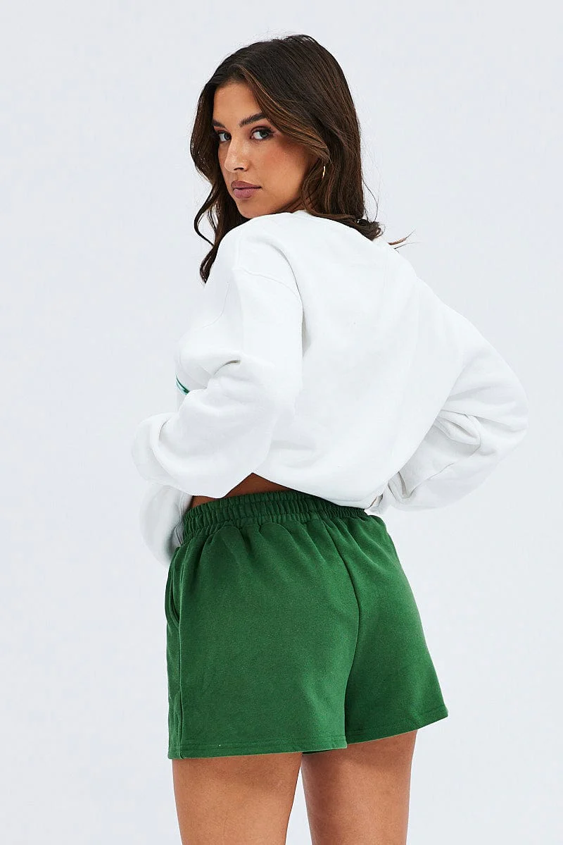 Green Track Short Graphic Florida Lounge Sweat Shorts