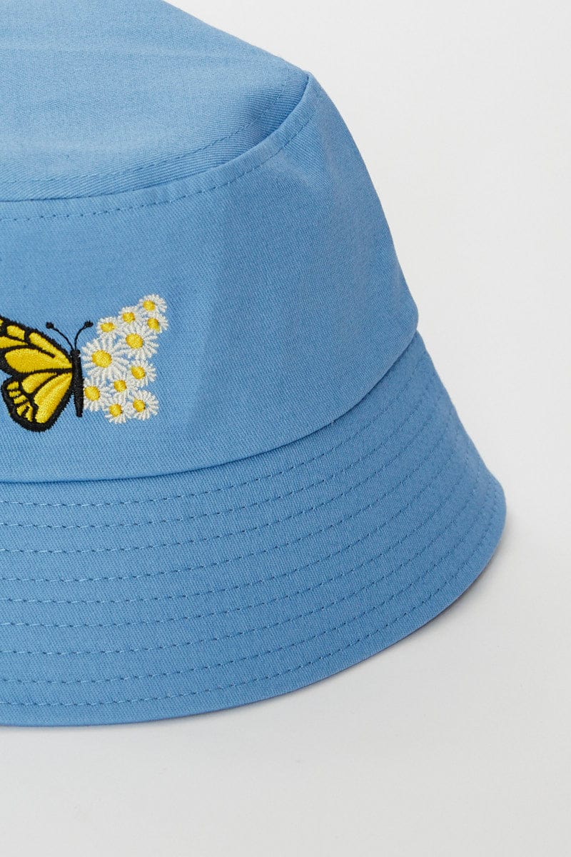 Blue Butterfly & Flower Bucket Hat