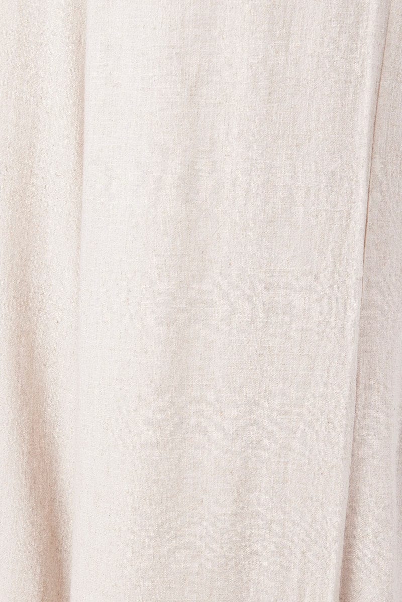 Beige Wide Leg Pants High Rise