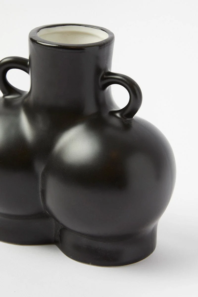 Black Ceramic Booty Vase