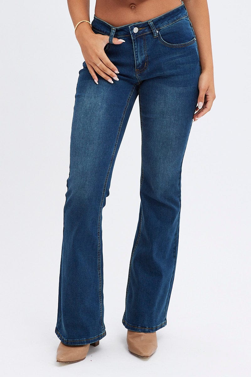 Denim Flare Denim Jeans Low rise