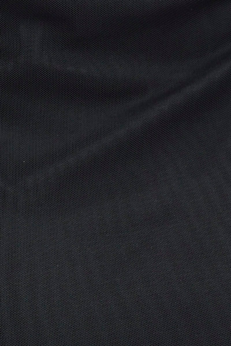 Black Mini Dress Corset Detail Mesh