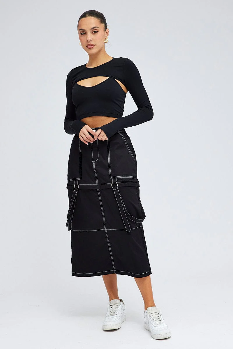 Black Shrug And Cami Top Seamless