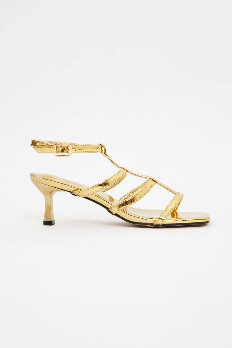 Gold Strappy Heels