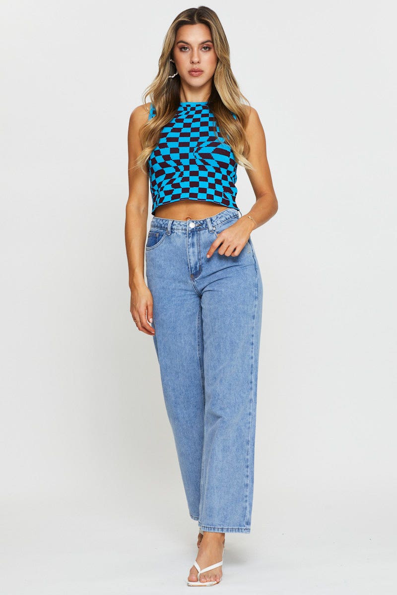 Check Crop Top