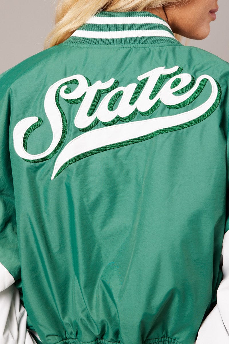Green NYC Varsity Bomber Jacket
