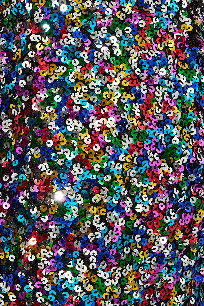 Metallic Mini Skirt Metallic