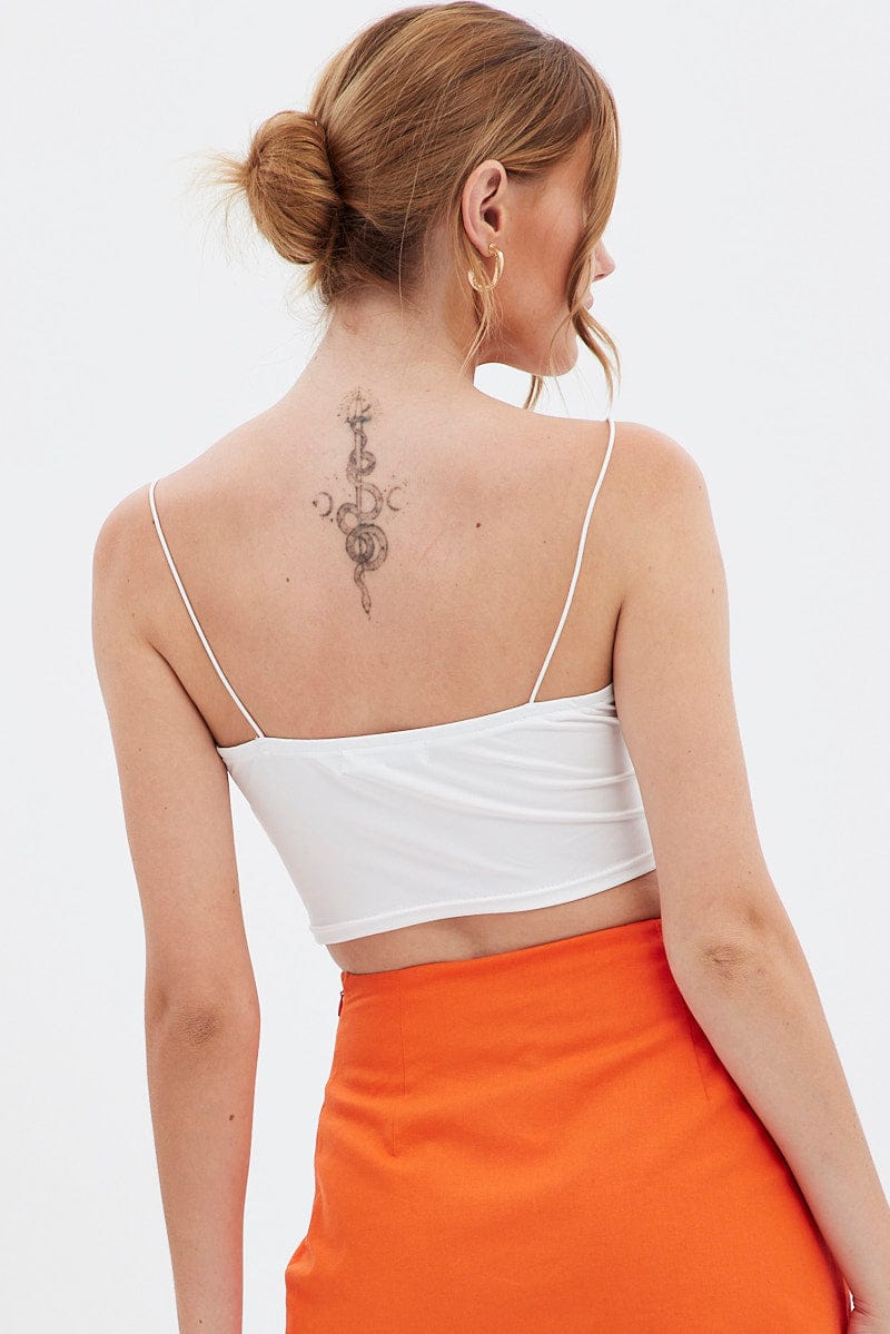 White Crop Top Sleeveless