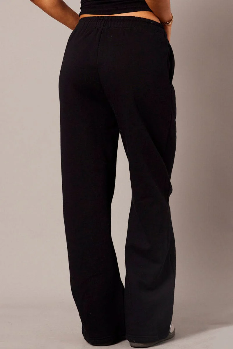 Black Track Pants Wide Leg Pants