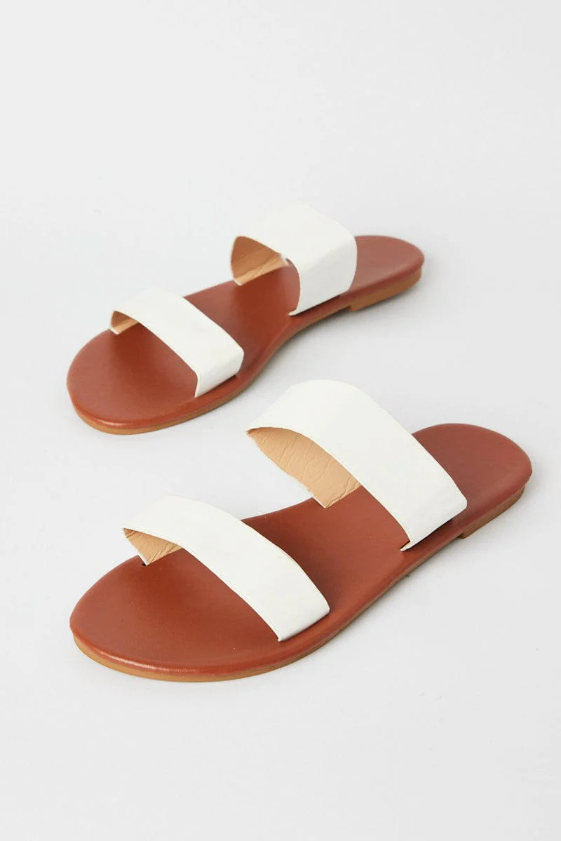 White Flat Sandals