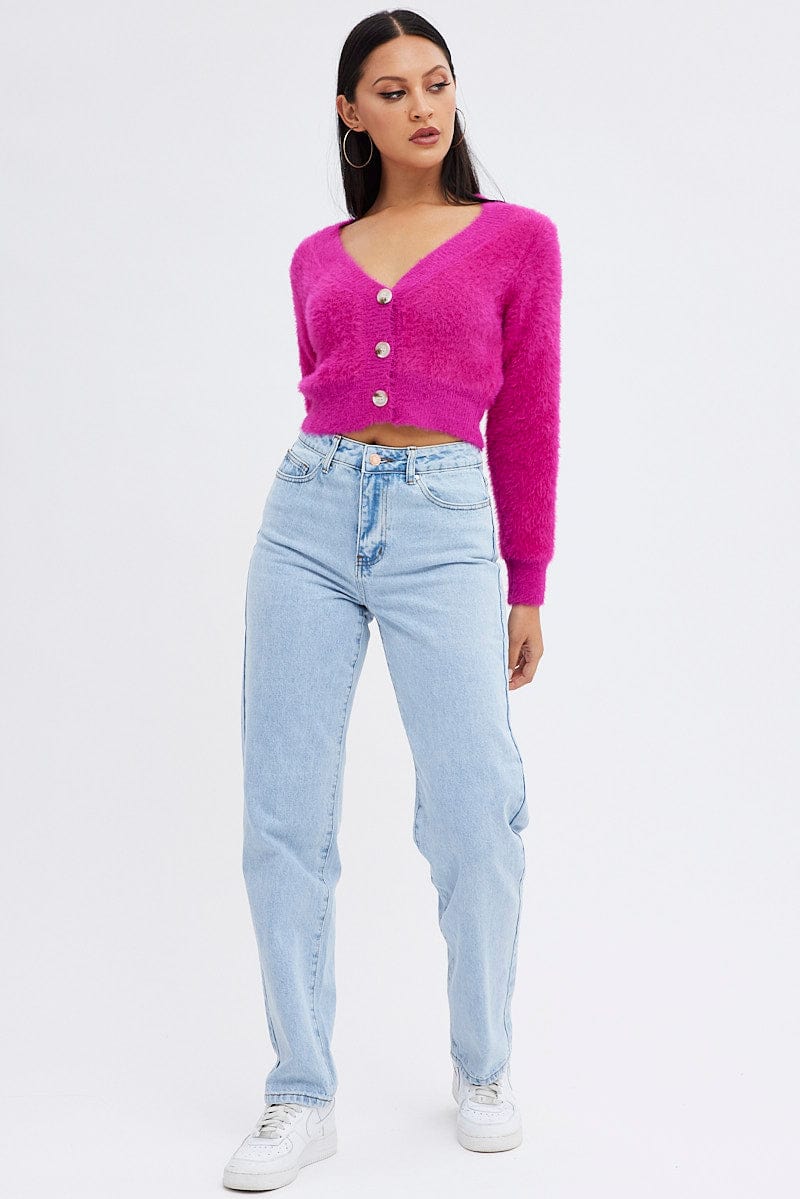 Pink Fluffy Cardigan