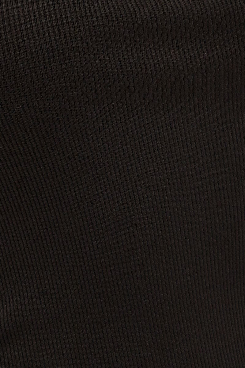 Black Ribbed Evening Dress Strapless