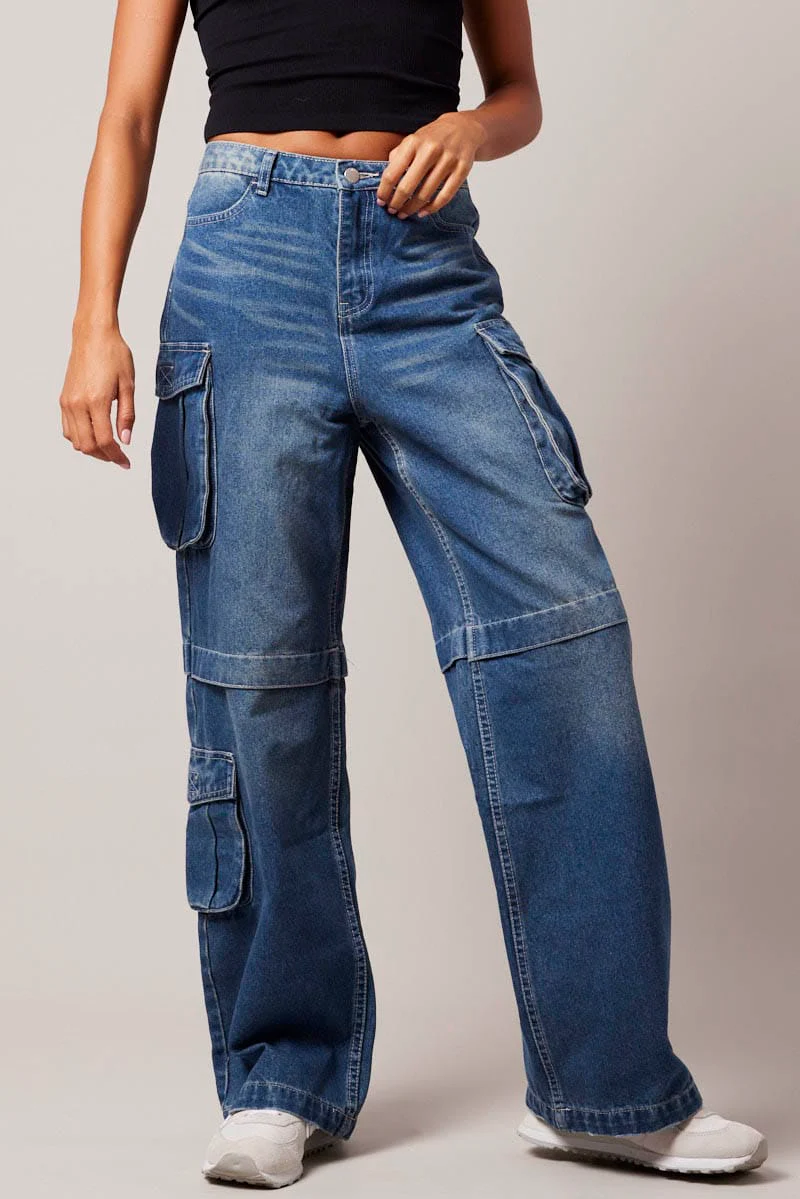Denim Cargo Jean Out Pocket