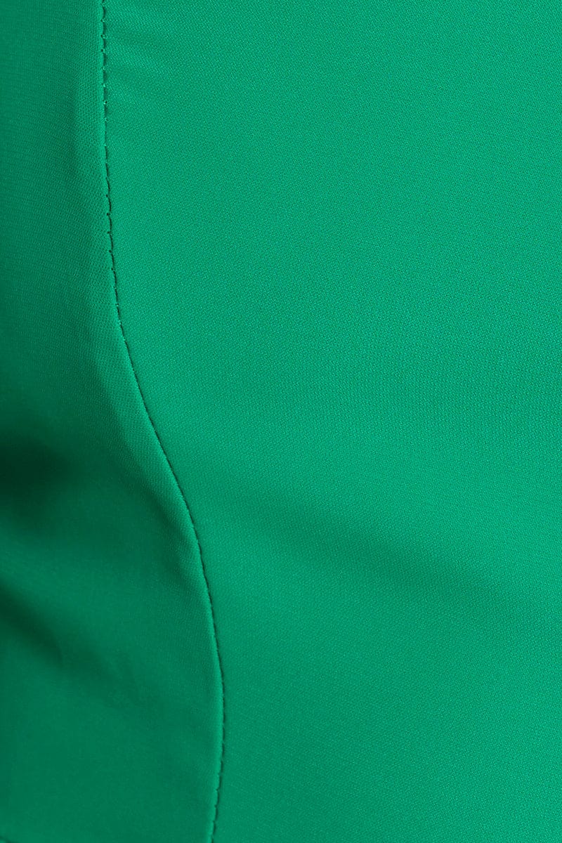 Green Crop Top Sleeveless V-Neck