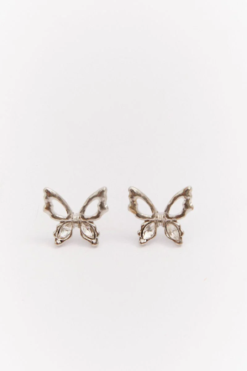 Silver Butterfly Earrings