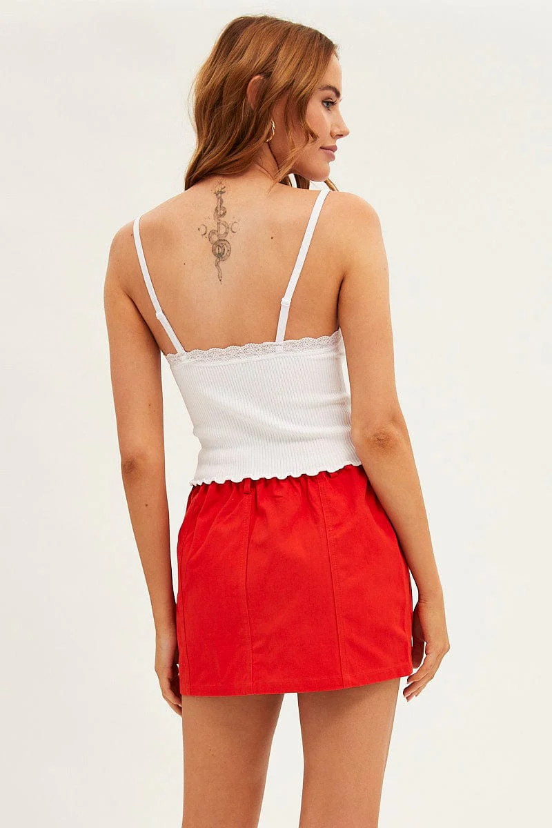 White Top Seamless Lace Trim