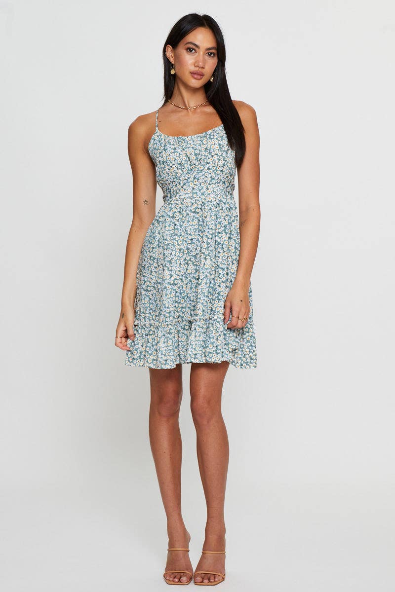 Print Mini Dress Sleeveless