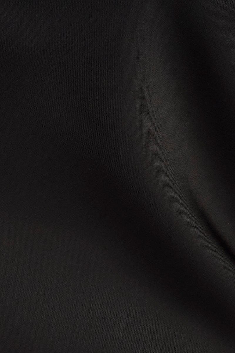 Black Satin Cami Sleeveless Cowl Neck