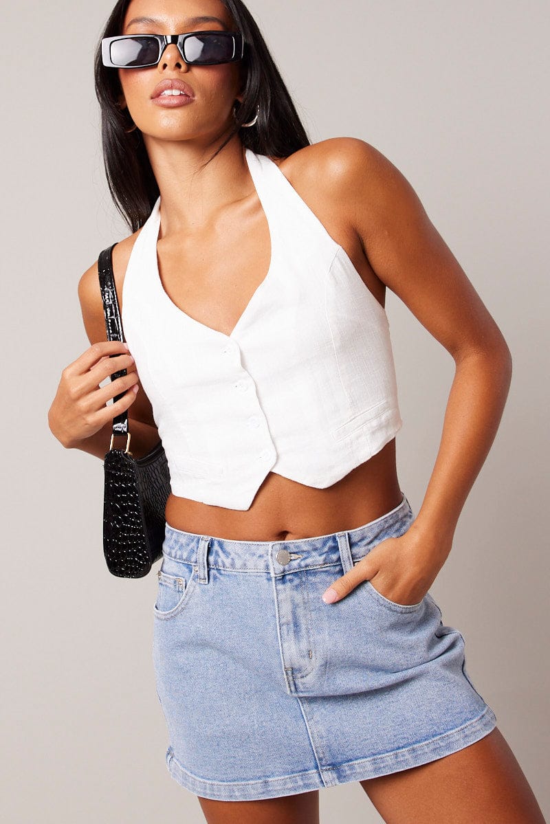 Blue Denim Skirt Mini