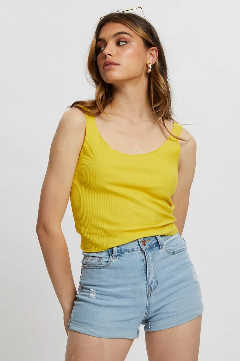 Red Light Must Ribbed Scoop Neck Cami