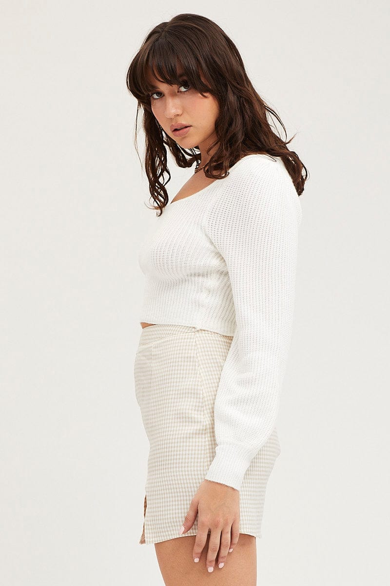 Check Mini Skirt High Rise