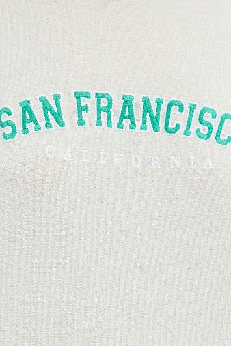 Nude Short Sleeve Embroidered Graphic T Shirt