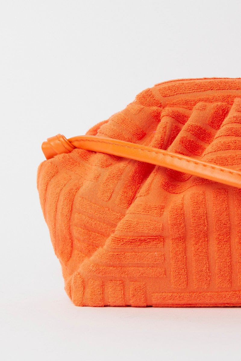 Orange Toweling Detail Crossbody Bag